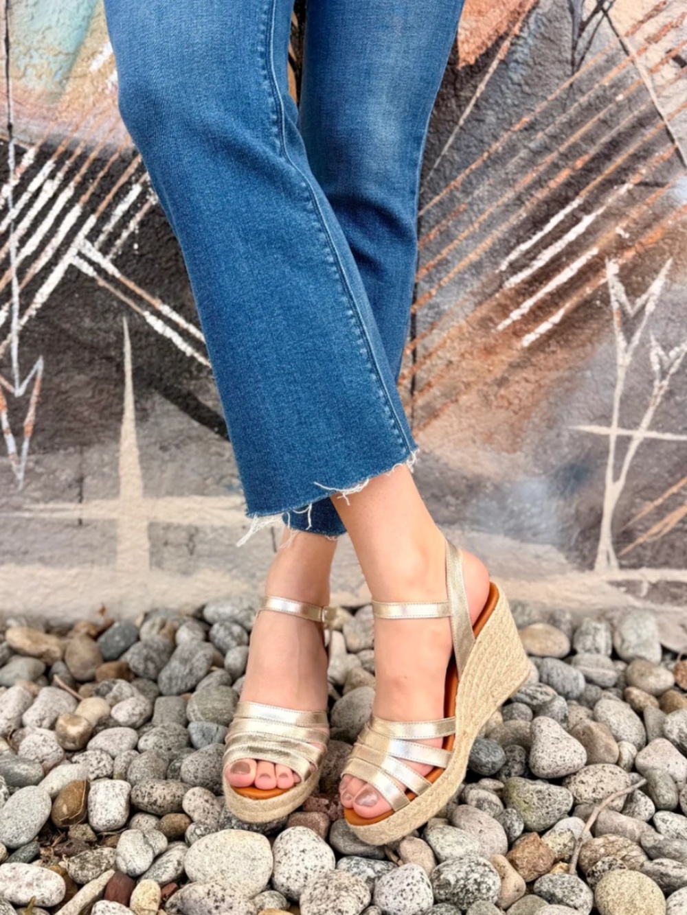Ateliers Nolita Woven Wedge in Gold